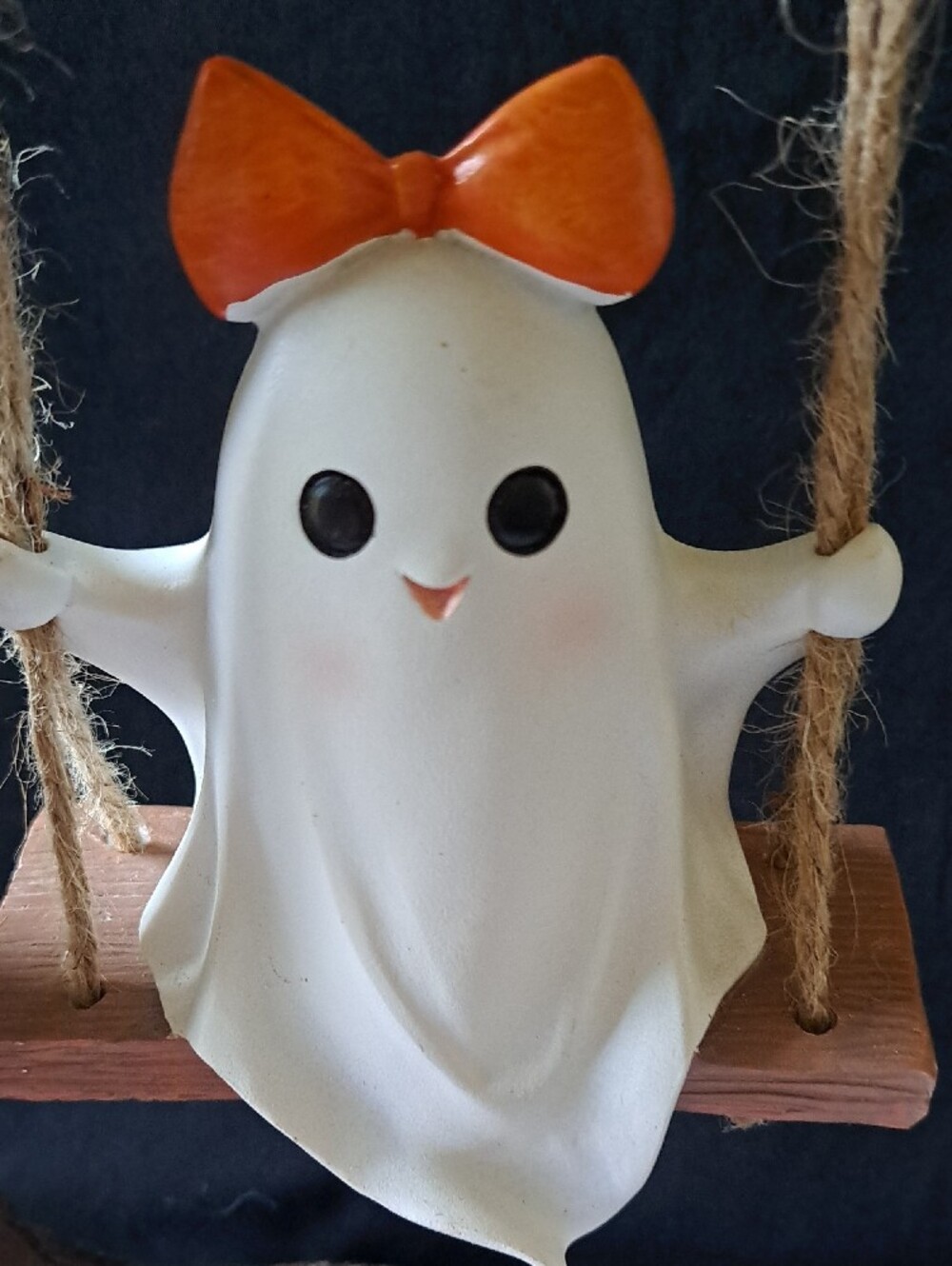 Ghost on Swing with Pumpkins & Realistic Tree Shelf Sitter New Halloween Decor - Picture 2 of 6